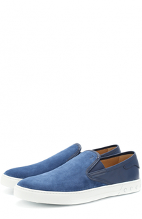 Замшевые слипоны на контрастной подошве Tod’s Tods