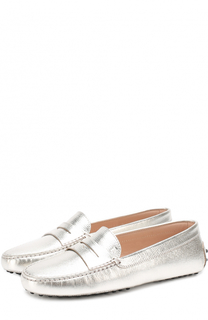 Мокасины Gommini из металлизированной кожи с перемычкой Tod’s Tods