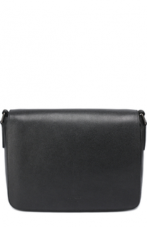 Кожаный мессенджер с внешним карманом на молнии Giorgio Armani