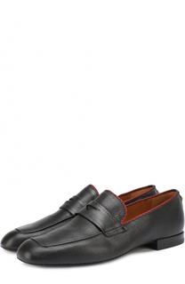 Кожаные пенни-лоферы с контрастной отделкой Gucci