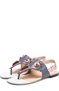 Кожаные сандалии с декором Fendi