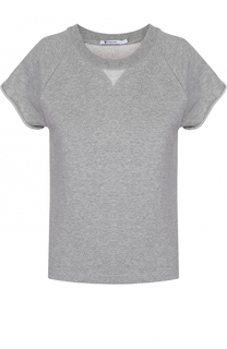 Хлопковый топ прямого кроя с коротким рукавом T by Alexander Wang