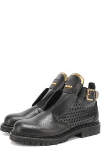 Кожаные байкеры с перфорацией Balmain