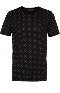Хлопковая футболка с узором Polka Dot Dolce &amp; Gabbana
