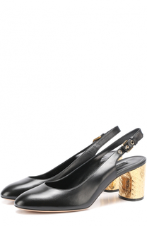 Кожаные туфли на каблуке с декором Casadei