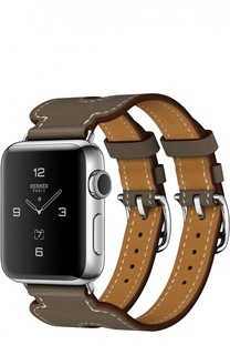 Apple Watch Hermès Series 2 38mm Stainless Steel Case с кожаным ремешком Manchette цвета Étoupe с двойной пряжкой Apple