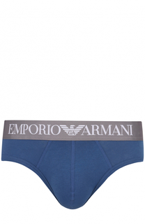 Хлопковые брифы с широкой резинкой Emporio Armani