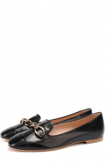 Кожаные балетки с декоративной цепочкой Tod’s Tods