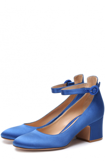 Атласные туфли с ремешком на щиколотке Gianvito Rossi