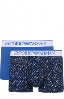 Комплект из двух хлопковых боксеров с широкой резинкой Emporio Armani