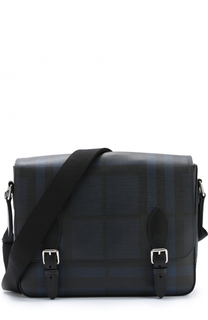 Мессенджер в клетку London Check с отделкой из натуральной кожи Burberry