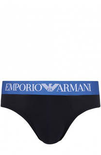 Хлопковые брифы с широкой резинкой Emporio Armani