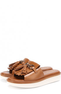 Кожаные сабо с бахромой Tod’s Tods