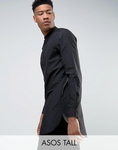 Черная супердлинная рубашка классического кроя ASOS TALL - Черный