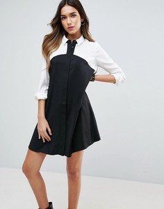 Платье-рубашка колор блок ASOS - Мульти