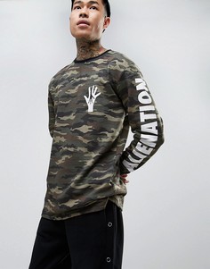 Лонгслив с принтом Antioch Camo Alien Generation - Зеленый