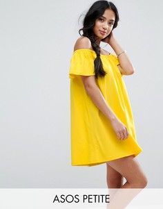 Платье мини с открытыми плечами ASOS PETITE - Желтый