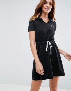 Короткое приталенное платье с вышитым логотипом Kiss Kiss ASOS - Черный