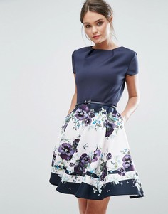 Короткое приталенное платье Ted Baker Stefh - Синий