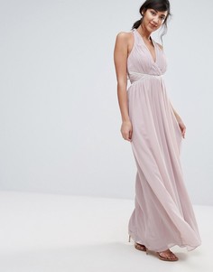 Little Mistress Halterneck Maxi Dress - Розовый