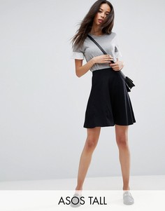 Короткая расклешенная юбка с карманами ASOS TALL - Черный