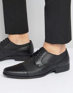 Черные туфли дерби из искусственной кожи с фактурной отделкой ASOS - Черный