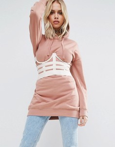 Корсет на косточках с отделкой решетка ASOS Teagen - Бежевый