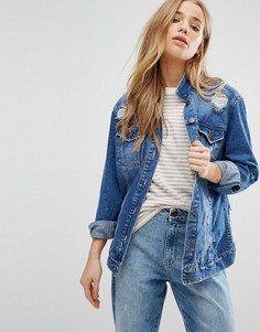 Джинсовая куртка с прорехами New Look - Синий
