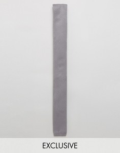 Трикотажный узкий галстук с прямыми краями Noak - Серый