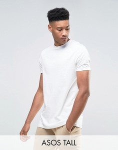 Светло-бежевая супердлинная футболка ASOS TALL - Белый