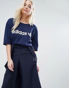 Футболка со вставкой Adidas - Синий