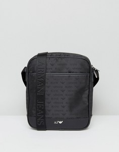 Черная сумка для авиапутешествий с логотипом Armani Jeans - Черный