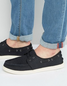 TOMS Culver Linen Boat Shoes - Черный
