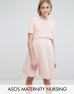 Платье для беременных и кормящих мам с короткими рукавами ASOS Maternity - Розовый