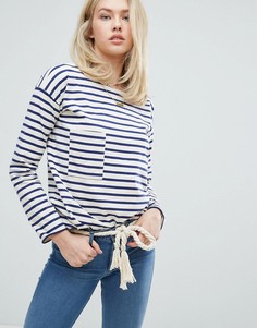 MiH Jeans Pocket Breton Stripe Long Sleeved Tee - Темно-синий