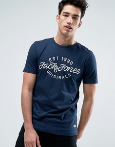 Футболка с круглым вырезом и графическим принтом Jack &amp; Jones Originals - Черный