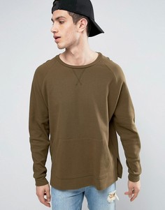 Вафельный свитшот ASOS - Зеленый