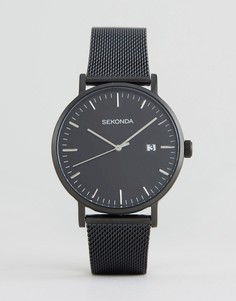 Черные часы с серебристым циферблатом Sekonda эксклюзивно для ASOS - Черный