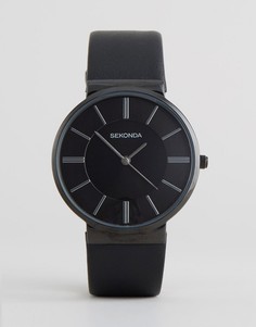 Часы с черным кожаным ремешком Sekonda эксклюзивно для ASOS - Черный