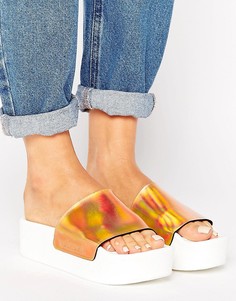 Sixtyseven Flatform Slide Flat Holographic Sandal - Оранжевый