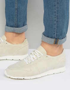 ASOS Retro Trainers In Relaxed Off White Faux Suede - Белый