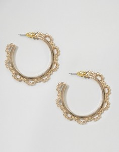 Серьги-кольца из шариковой цепочки ASOS - Золотой