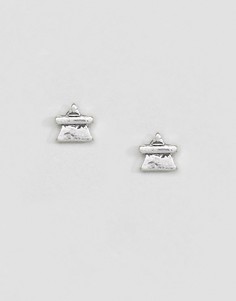 Небольшие треугольные серьги-гвоздики ASOS - Серебряный