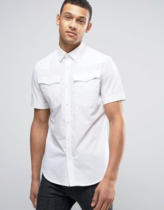 Рубашка узкого кроя с короткими рукавами G-Star 3301 - Белый