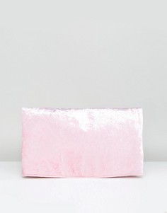 Бархатный клатч с клапаном ASOS - Розовый