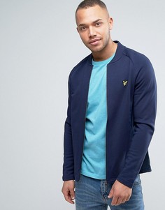 Темно-синий трикотажный бомбер с логотипом-орлом Lyle &amp; Scott - Темно-синий