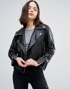Байкерская куртка с заклепками Urbancode - Черный