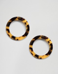 Серьги-кольца с черепаховой отделкой ASOS - Коричневый