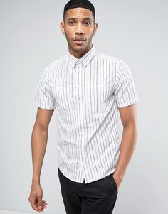 Рубашка с короткими рукавами в полоску Casual Friday - Белый