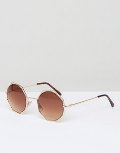 Восьмиугольные солнцезащитные очки New Look - Золотой